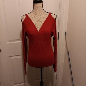 Red Long Sleeve Dressy sweater